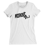 Massachusetts State Shape Text Women's T-Shirt-Allegiant Goods Co. Vintage Sports Apparel