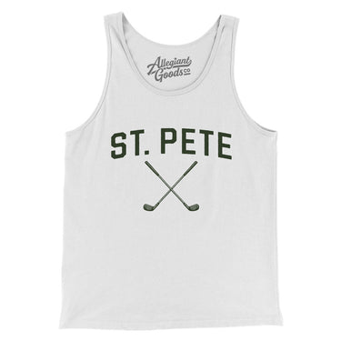 St. Pete Golf Men/Unisex Tank Top-White-Allegiant Goods Co. Vintage Sports Apparel