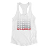 Madison Repeat Women's Racerback Tank-White-Allegiant Goods Co. Vintage Sports Apparel