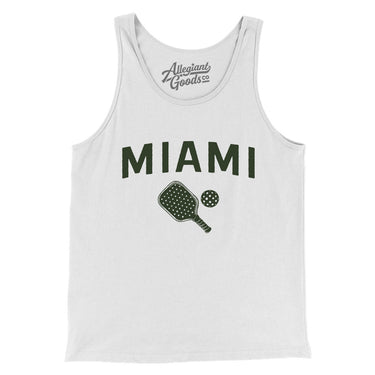 Miami Pickleball Men/Unisex Tank Top-White-Allegiant Goods Co. Vintage Sports Apparel