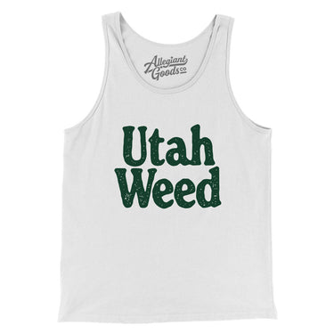 Utah Weed Men/Unisex Tank Top-White-Allegiant Goods Co. Vintage Sports Apparel