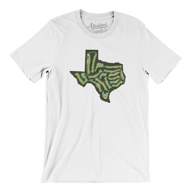 Texas Golf Course Map Men/Unisex T-Shirt-White-Allegiant Goods Co. Vintage Sports Apparel