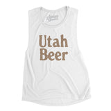 Utah Beer Women's Flowey Scoopneck Muscle Tank-White-Allegiant Goods Co. Vintage Sports Apparel