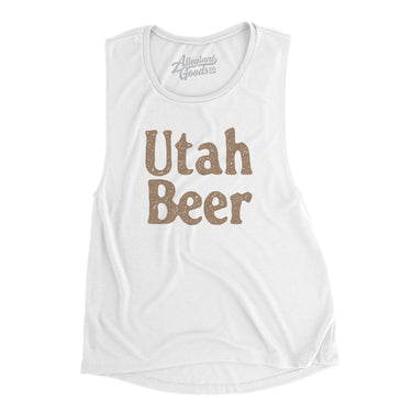 Utah Beer Women's Flowey Scoopneck Muscle Tank-White-Allegiant Goods Co. Vintage Sports Apparel