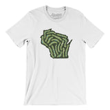 Wisconsin Golf Course Map Men/Unisex T-Shirt-White-Allegiant Goods Co. Vintage Sports Apparel