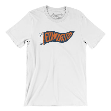 Edmonton Pennant Men/Unisex T-Shirt-White-Allegiant Goods Co. Vintage Sports Apparel
