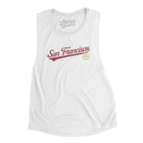 San Francisco Vintage Script Women's Flowey Scoopneck Muscle Tank-Allegiant Goods Co. Vintage Sports Apparel