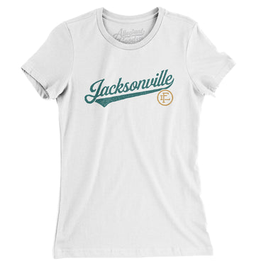 Jacksonville Vintage Script Women's T-Shirt-Allegiant Goods Co. Vintage Sports Apparel