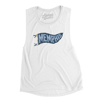 Memphis Pennant Women's Flowey Scoopneck Muscle Tank-White-Allegiant Goods Co. Vintage Sports Apparel