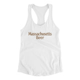 Massachusetts Beer Women's Racerback Tank-White-Allegiant Goods Co. Vintage Sports Apparel