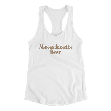 Massachusetts Beer Women's Racerback Tank-White-Allegiant Goods Co. Vintage Sports Apparel