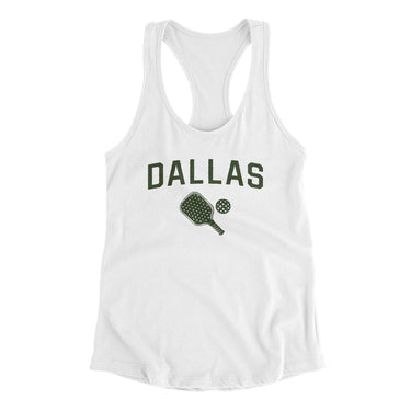 Dallas Pickleball Women's Racerback Tank-White-Allegiant Goods Co. Vintage Sports Apparel