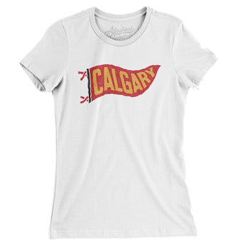 Calgary Pennant Women's T-Shirt-White-Allegiant Goods Co. Vintage Sports Apparel