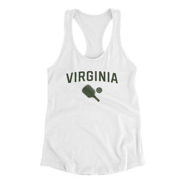 Virginia Pickleball Women's Racerback Tank-White-Allegiant Goods Co. Vintage Sports Apparel