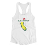 California Golf Women's Racerback Tank-White-Allegiant Goods Co. Vintage Sports Apparel