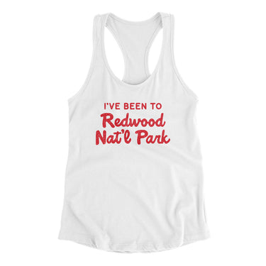 I've Been To Redwood National Park Women's Racerback Tank-White-Allegiant Goods Co. Vintage Sports Apparel