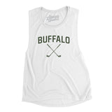 Buffalo Golf Women's Flowey Scoopneck Muscle Tank-White-Allegiant Goods Co. Vintage Sports Apparel