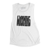 Wyoming State Shape Text Women's Flowey Scoopneck Muscle Tank-Allegiant Goods Co. Vintage Sports Apparel
