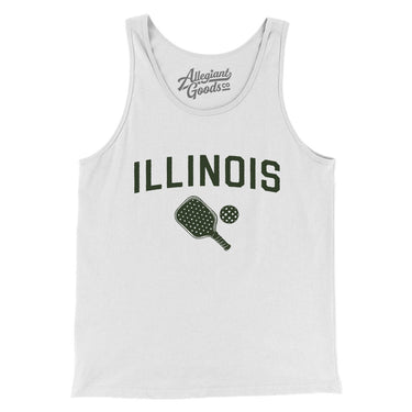 Illinois Pickleball Men/Unisex Tank Top-White-Allegiant Goods Co. Vintage Sports Apparel