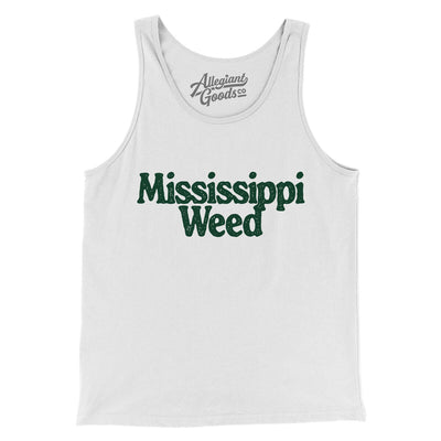 Mississippi Weed Men/Unisex Tank Top-White-Allegiant Goods Co. Vintage Sports Apparel