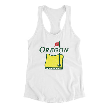 Oregon Golf Women's Racerback Tank-White-Allegiant Goods Co. Vintage Sports Apparel