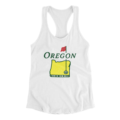 Oregon Golf Women's Racerback Tank-White-Allegiant Goods Co. Vintage Sports Apparel