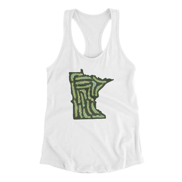 Minnesota Golf Course Women's Racerback Tank-White-Allegiant Goods Co. Vintage Sports Apparel