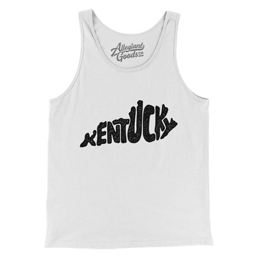Kentucky State Shape Text Men/Unisex Tank Top-White-Allegiant Goods Co. Vintage Sports Apparel
