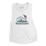 I Have A Tee Time In Massachusetts Women's Flowey Scoopneck Muscle Tank-White-Allegiant Goods Co. Vintage Sports Apparel