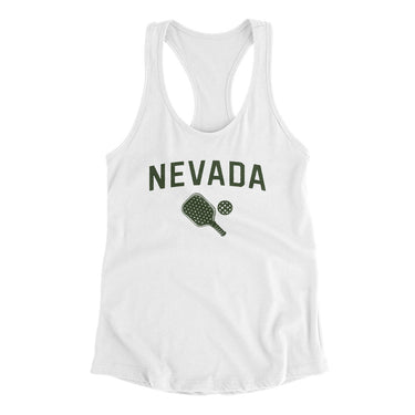 Nevada Pickleball Women's Racerback Tank-White-Allegiant Goods Co. Vintage Sports Apparel