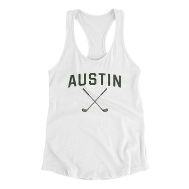 Austin Golf Women's Racerback Tank-White-Allegiant Goods Co. Vintage Sports Apparel