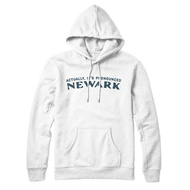 Actually It's Pronounced Newark Hoodie-White-Allegiant Goods Co. Vintage Sports Apparel