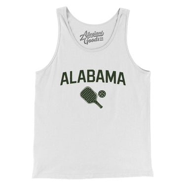 Alabama Pickleball Men/Unisex Tank Top-White-Allegiant Goods Co. Vintage Sports Apparel