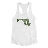 Maryland Golf Course Women's Racerback Tank-White-Allegiant Goods Co. Vintage Sports Apparel