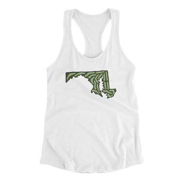 Maryland Golf Course Women's Racerback Tank-White-Allegiant Goods Co. Vintage Sports Apparel