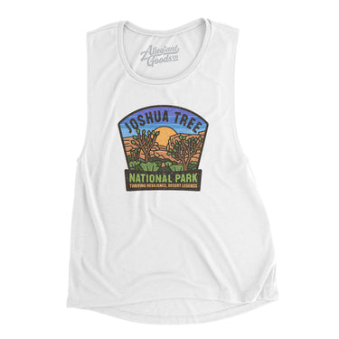 Joshua Tree National Park Badge Women's Flowey Scoopneck Muscle Tank-White-Allegiant Goods Co. Vintage Sports Apparel