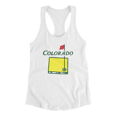 Colorado Golf Women's Racerback Tank-White-Allegiant Goods Co. Vintage Sports Apparel