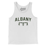 Albany Cycling Men/Unisex Tank Top-White-Allegiant Goods Co. Vintage Sports Apparel