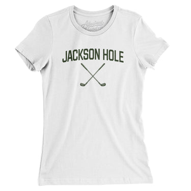 Jackson Hole Golf Women's T-Shirt-White-Allegiant Goods Co. Vintage Sports Apparel