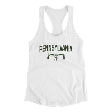 Pennsylvania Cycling Women's Racerback Tank-White-Allegiant Goods Co. Vintage Sports Apparel