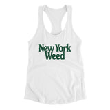 New York Weed Women's Racerback Tank-White-Allegiant Goods Co. Vintage Sports Apparel