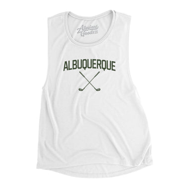 Albuquerque Golf Women's Flowey Scoopneck Muscle Tank-White-Allegiant Goods Co. Vintage Sports Apparel
