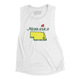 Nebraska Golf Women's Flowey Scoopneck Muscle Tank-Allegiant Goods Co. Vintage Sports Apparel