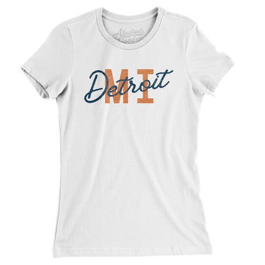 Detroit Mi Overprinted Women's T-Shirt-Allegiant Goods Co. Vintage Sports Apparel