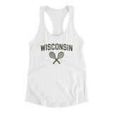Wisconsin Tennis Women's Racerback Tank-White-Allegiant Goods Co. Vintage Sports Apparel