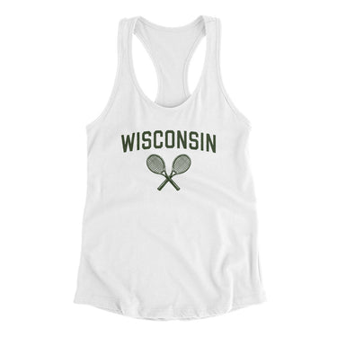 Wisconsin Tennis Women's Racerback Tank-White-Allegiant Goods Co. Vintage Sports Apparel
