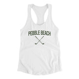 Pebble Beach Golf Women's Racerback Tank-White-Allegiant Goods Co. Vintage Sports Apparel
