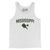 Mississippi Pickleball Men/Unisex Tank Top-White-Allegiant Goods Co. Vintage Sports Apparel