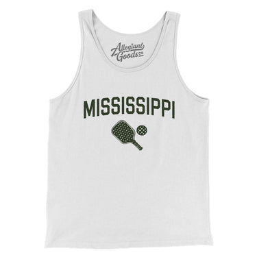 Mississippi Pickleball Men/Unisex Tank Top-White-Allegiant Goods Co. Vintage Sports Apparel