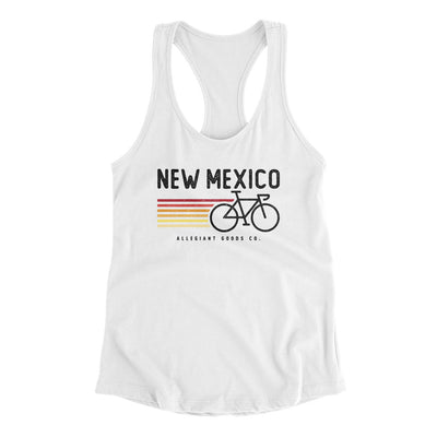 New Mexico Cycling Women's Racerback Tank-White-Allegiant Goods Co. Vintage Sports Apparel